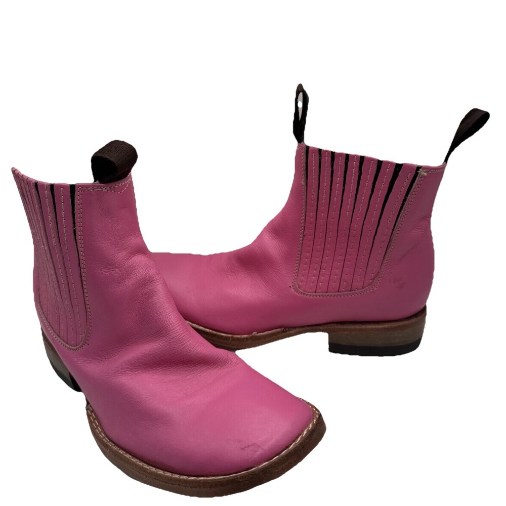 Mexican botines Handcrafted Ankle Bootie Hot Pink Barbie Kids Sz 4 (US 3C or 4C)